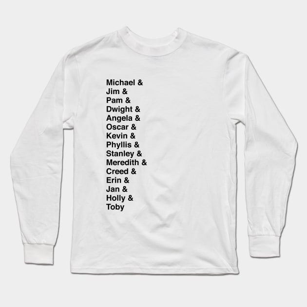 The Office Character List Long Sleeve T-Shirt by BecArtc